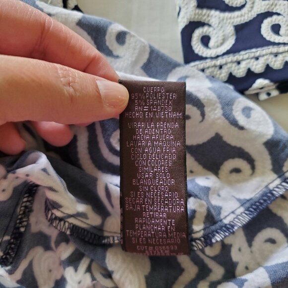 Trulli Large Back Keyhole Dress Navy and White - Picture 15 of 15